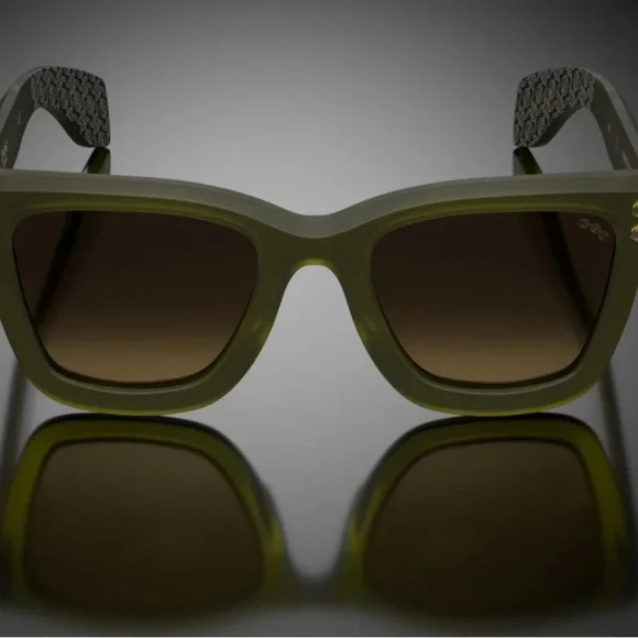 Hoorsenbuhs Model I Solid 24K Gold Accented Matte Army Green Sunglasses